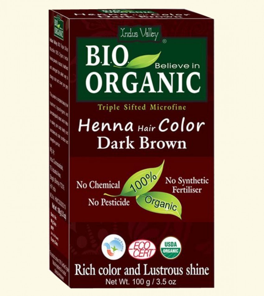 Bio Organic Dark Brown Henna Powder Buy Online Indusvalley 7344